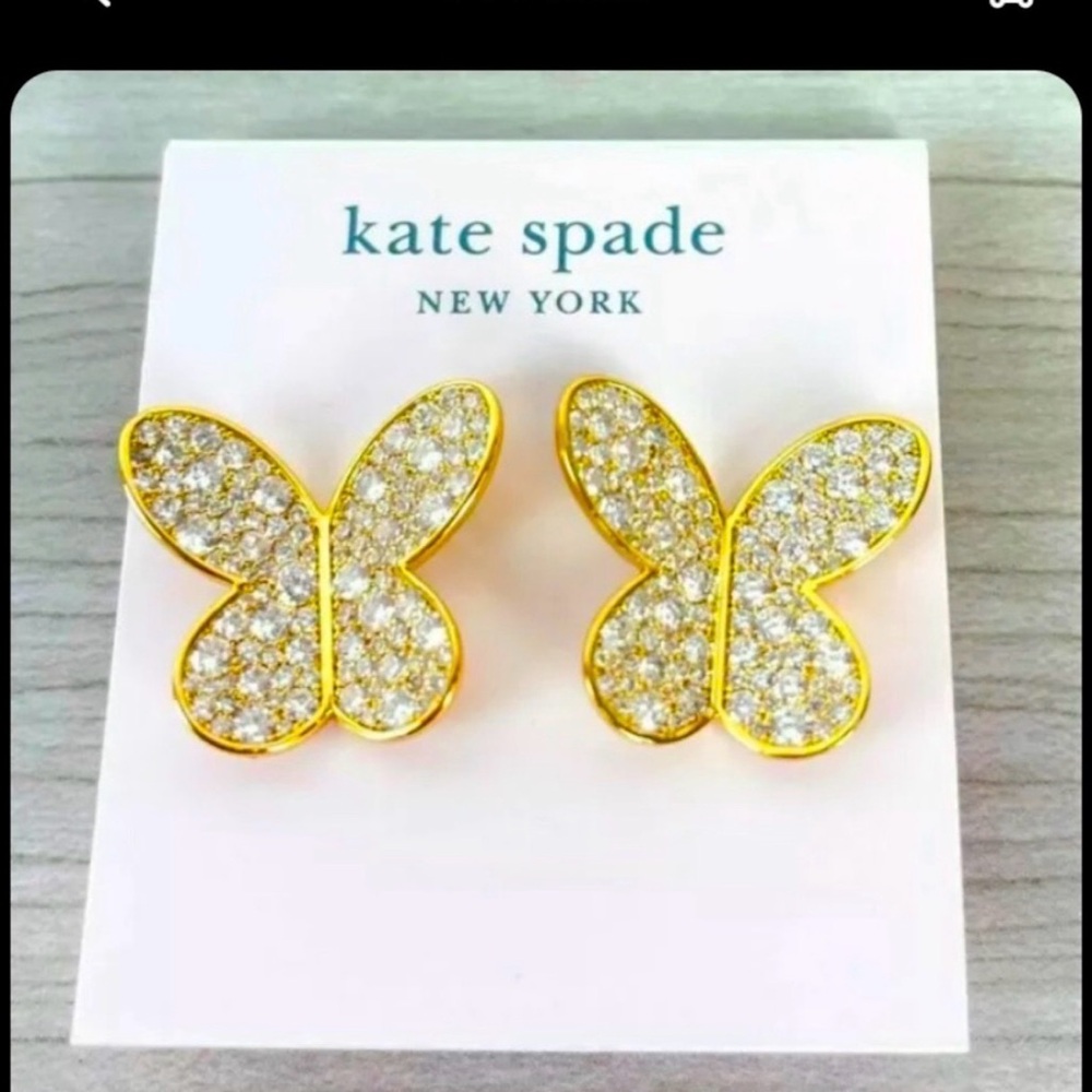 Dazzling Gold Butterfly Stud Earrings